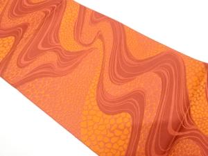 石畳に流水模様織り出し　名古屋帯